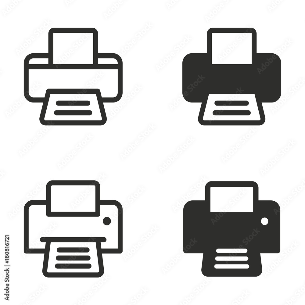 Wall mural printer icon set.