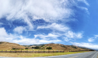 A Beautiful View of the California Coastline along State Road 1 -USA