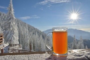 winter beer on table