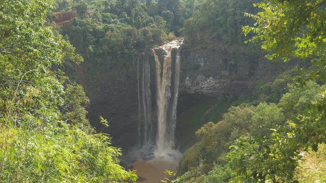 Scenic waterfall in Bolaven Plateau, wide
