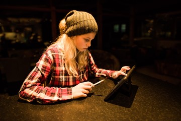 Young girl doing homework