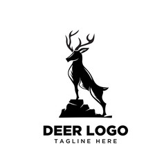 Standing elegant Deer logo