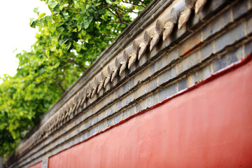 The eaves of the ancient Chinese architecture