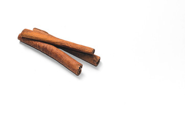 Several cinnamon sticks, isolate
