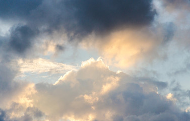 White clouds on blue sky