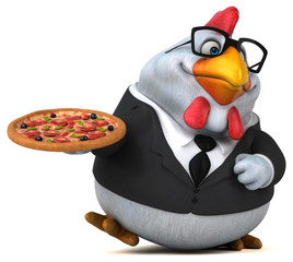 Fun chicken - 3D Illustration