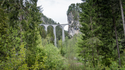 Fototapeta na wymiar andwasser Viaduct railroad bridge, Switzerland