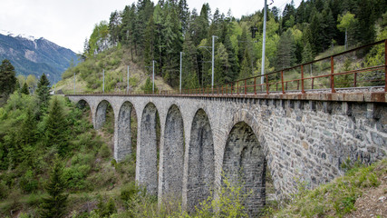Fototapeta na wymiar andwasser Viaduct railroad bridge, Switzerland