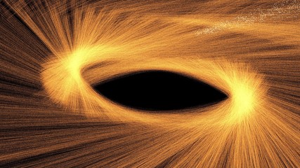 Circle showers of hot glowing sparks in motion from spinning steel wool 3d illustration