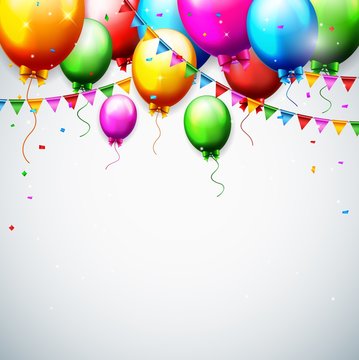 Balloons and confetti for parties birthday