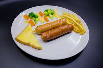 Sausage on the plate