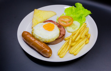 Sausage on the plate
