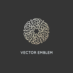 Vector logo design template and emblem made with leaves and flowers