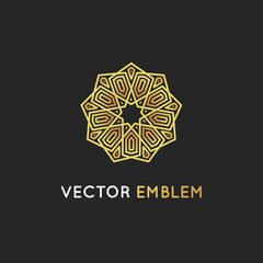 Vector logo design template - abstract symbol in ornamental arabic style