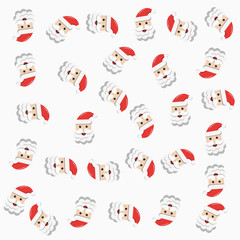 santa claus pattern on white background. flat design style. vector background design.