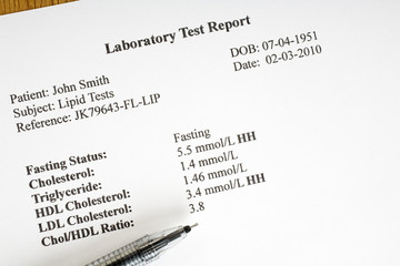 Obraz premium Cholesterol Laboratory Report