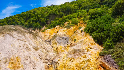 View of the Sulphur Springs Drive-in Volcano near Soufriere Saint Lucia