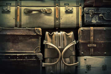 Obraz na płótnie Canvas Retro luggages bag background