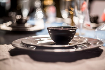 elegant dining setting in the restaurant