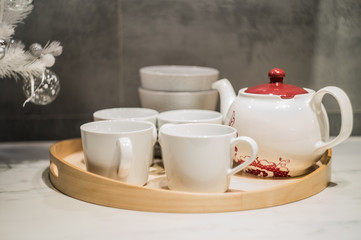 white nice tea set