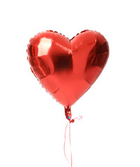 Single big  red heart balloon object for birthday isolated