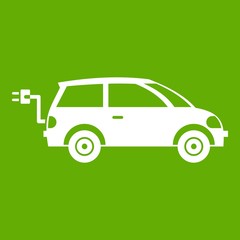 Electric car icon green