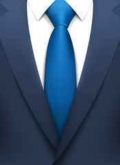realistic suit with blue tie
