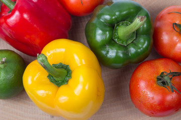 Fresh fruits and vegetables isolated on white background,Red green yellow vegetables,Fresh fruits and vegetables piled together on a white background,Close up vegetables and fruits