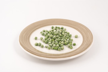 frozen peas on a plate