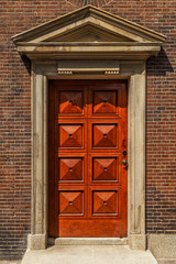 Front door of traditional home.