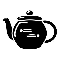 Kettle household icon, simple black style