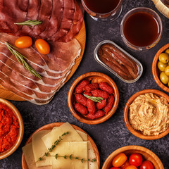 Typical spanish tapas concept.