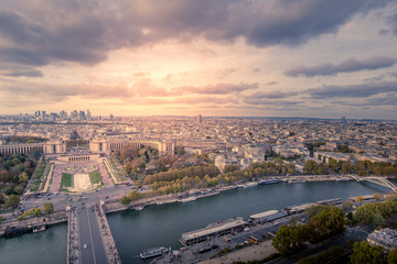 Fototapeta na wymiar View of Paris taken from the Tour Eiffel - France - Europe