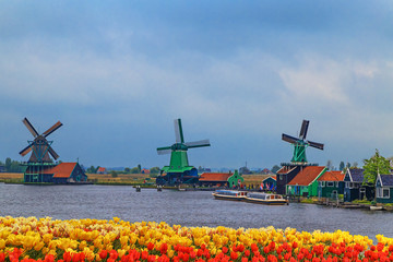 Windmills of Zaanse Schans, Netherlands.