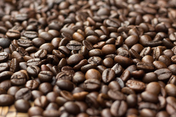 Coffee bean,Close-up Coffee bean select focus,Coffee beans stack together