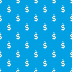 Necklace of dollar symbol pattern seamless blue