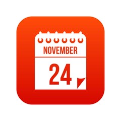 24 november calendar icon digital red
