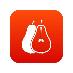 Pear icon digital red