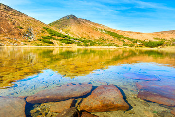 Blue lake in the mountains