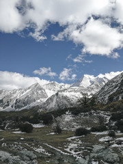 The scenery of the snowy mountains