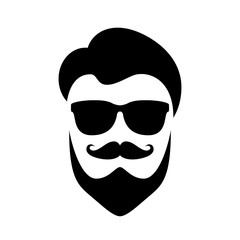 Cool hipster face vector illustration