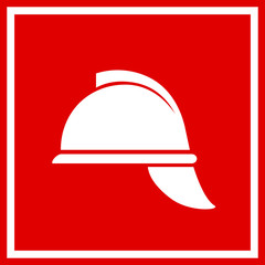 Fireman helmet vector sign