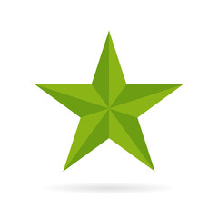 Green five pointed vector star