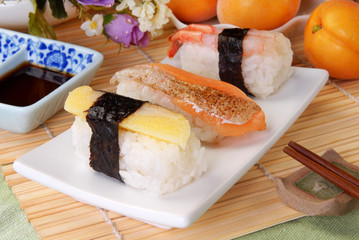 Delicious Japanese food - Nigiri sushi   