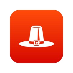 Pilgrim hat icon digital red