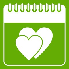 Wedding date day on calendar icon green