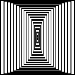 Black and white background. Optical illusion. Abstract geometric vector illustration for your design
