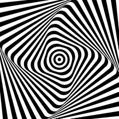 Black and white background. Optical illusion. Abstract geometric vector illustration for your design