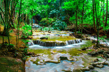 The beautiful natural waterfalls During the rainy season to winter