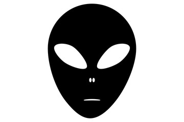 Alien face emoji. Vector.